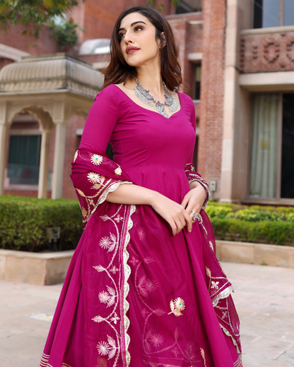 Sparkling Purple Gotapatti Suit Set