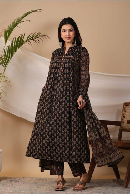 Classic Ajrakh Kurta Pant Set