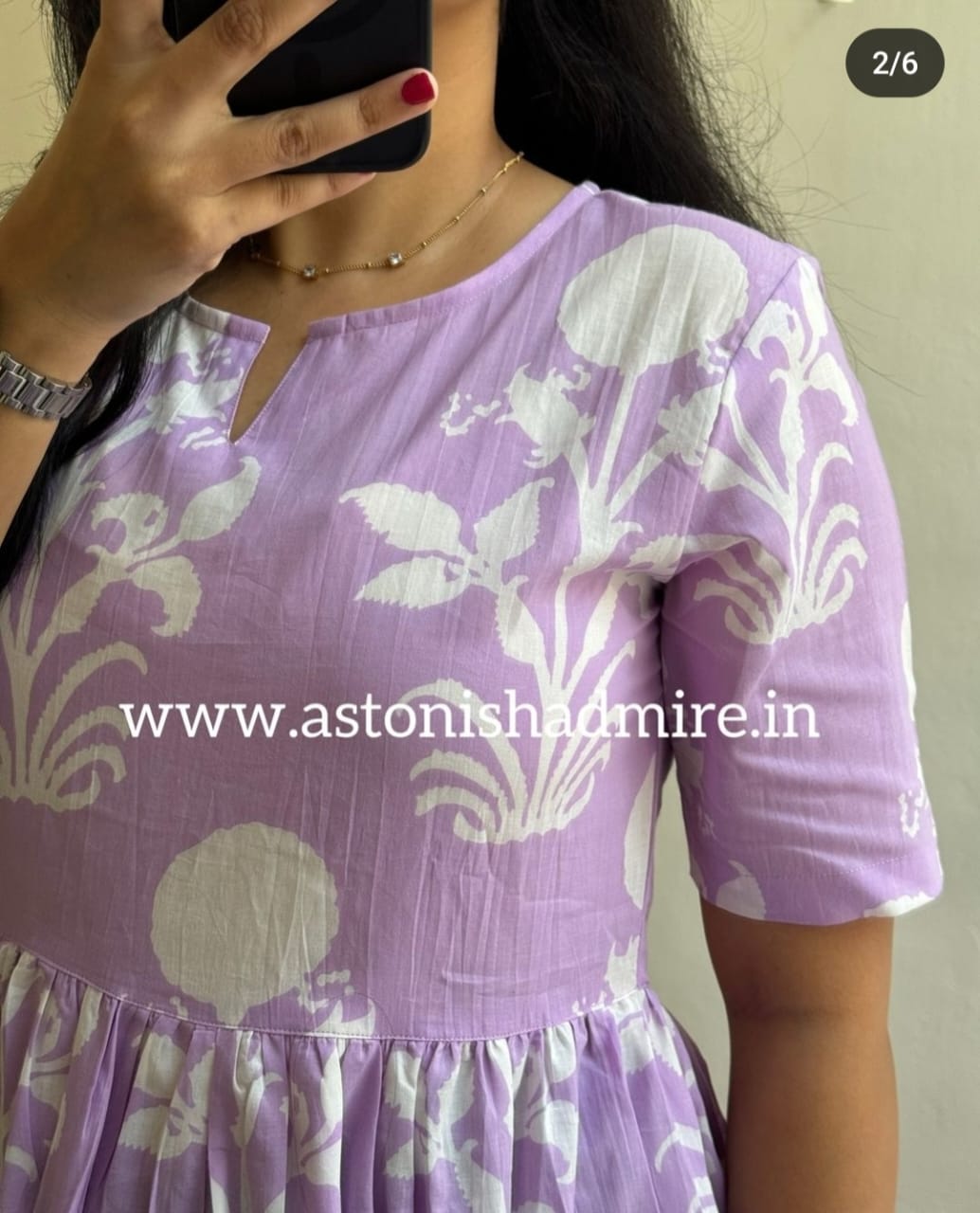 Women cotton ikkat print middy gown