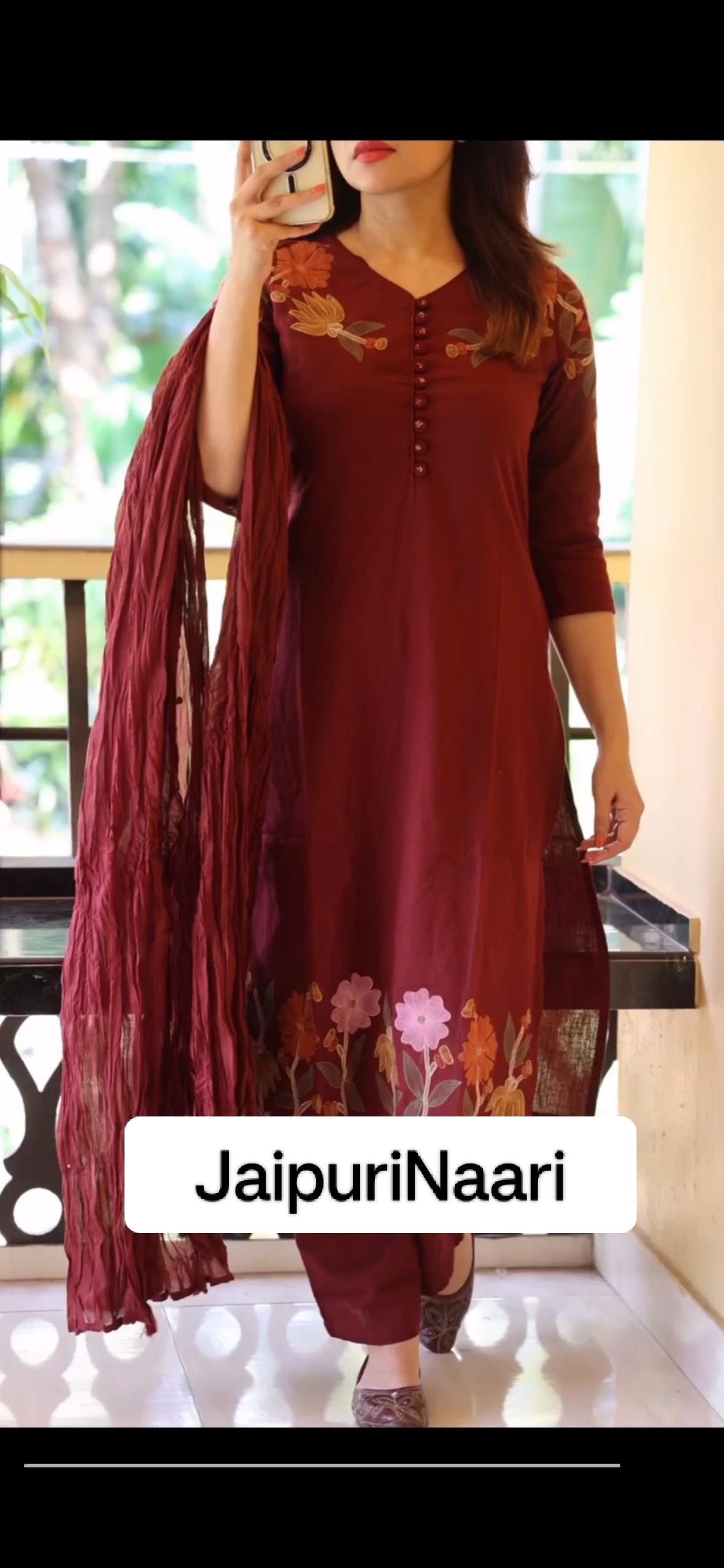 Casual wear cotton Embroidery Kurta set