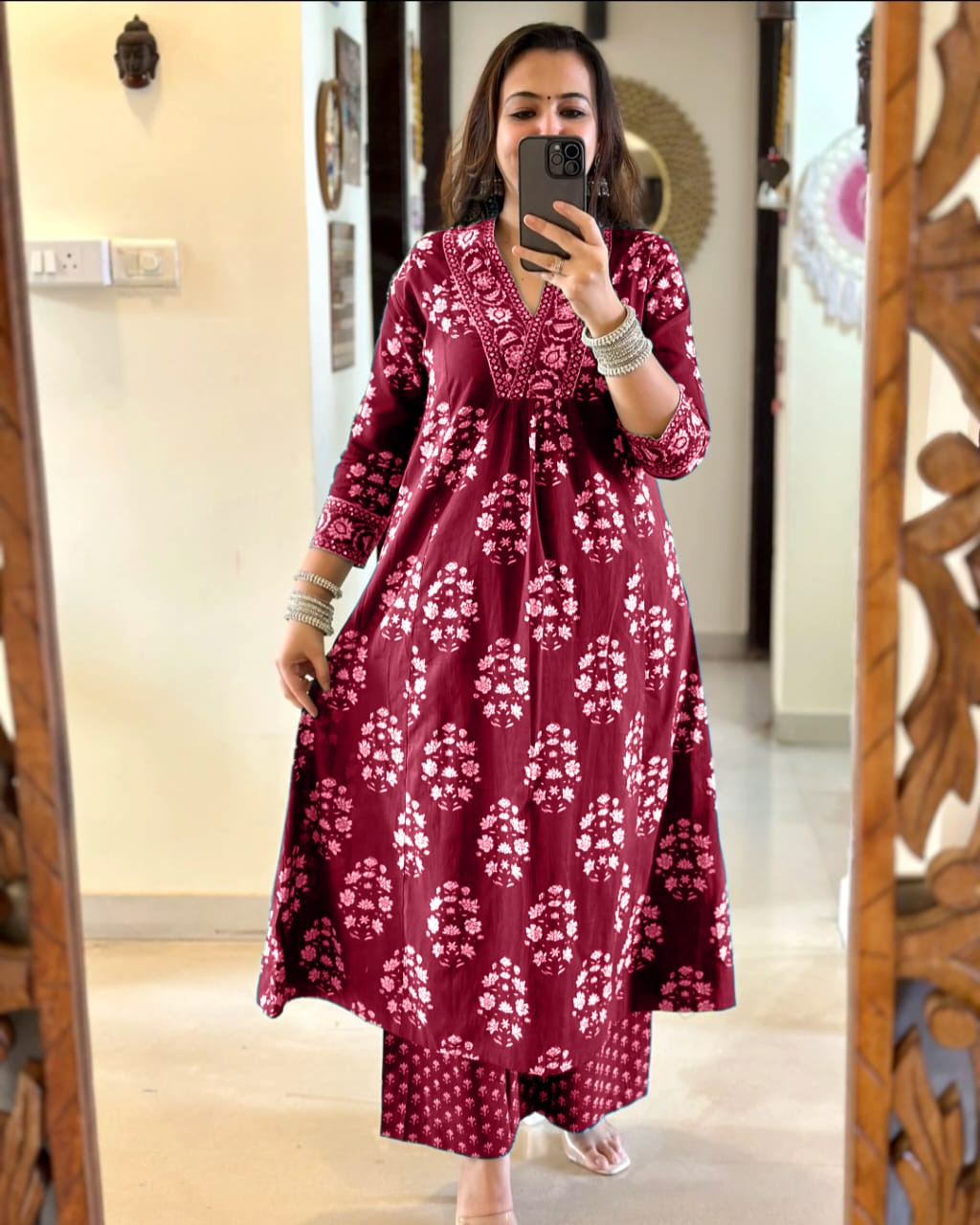 Classic Ajrakh Kurta Pant Set
