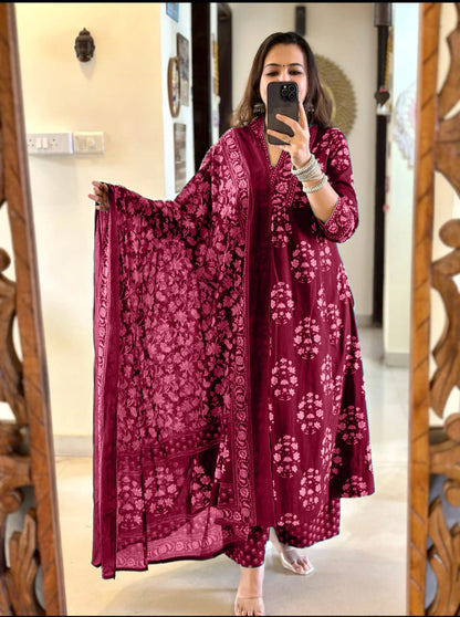 Classic Ajrakh Kurta Pant Set