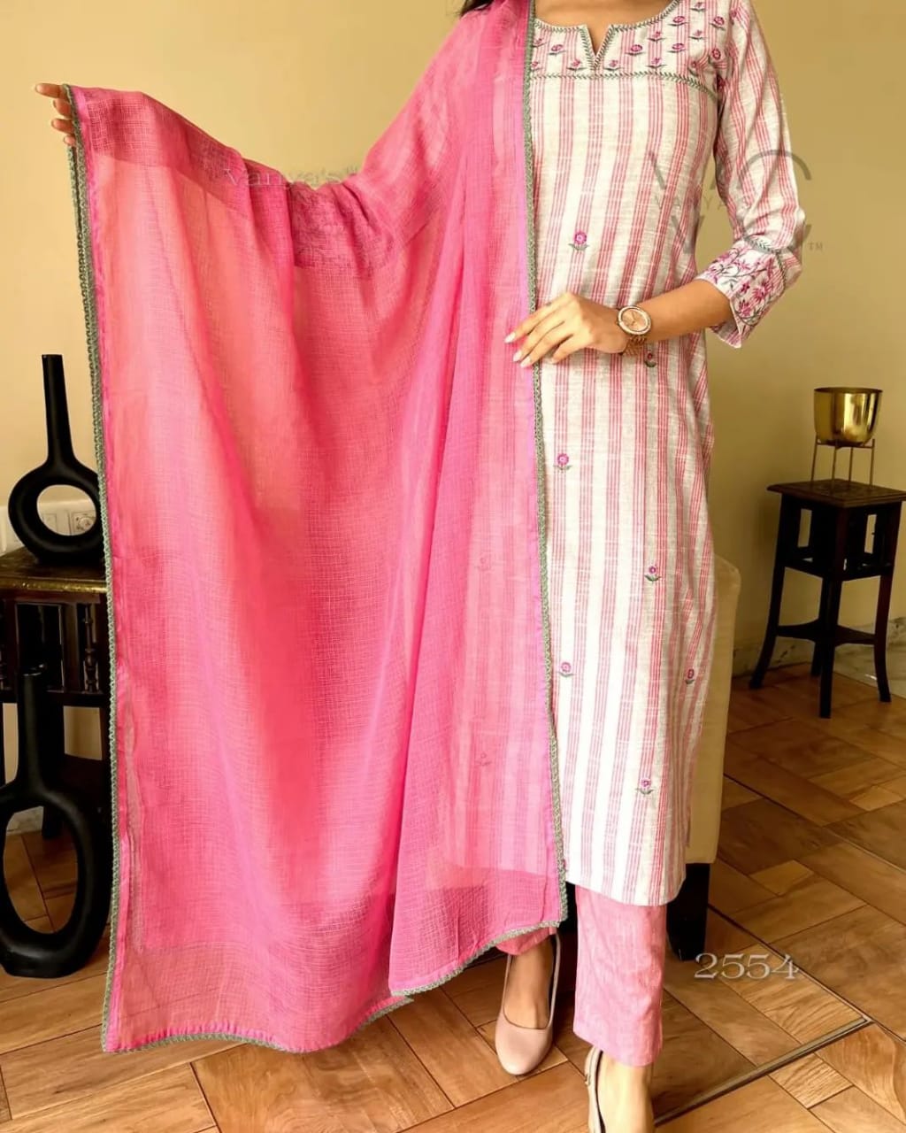 Women khadi cotton summer dress set